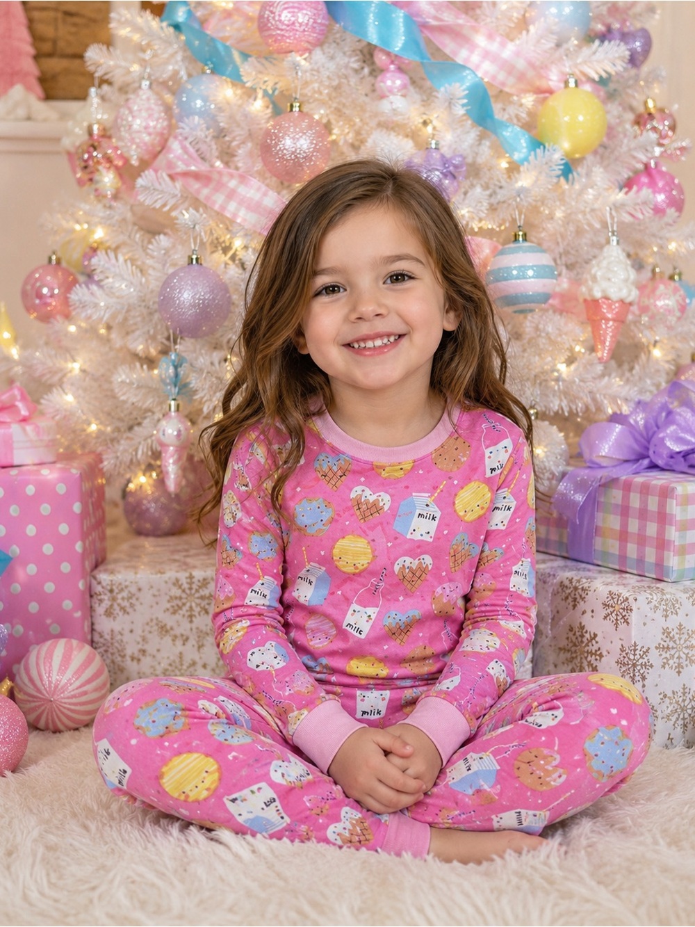Little Sleepies Girls Pink Bamboo Pajama Set Size 4T — Excellent Condition  Swee